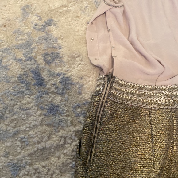 Pale pink and tweed beaded Greylin dress size medium - Picture 6 of 7